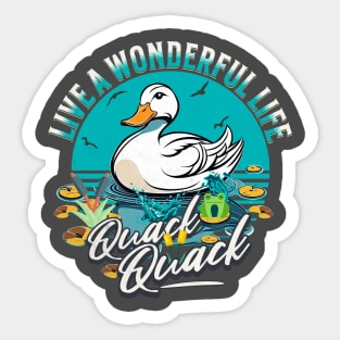 Cute Duck Girls Quack Quack Wonderful Ducks Are Awesome Sticker